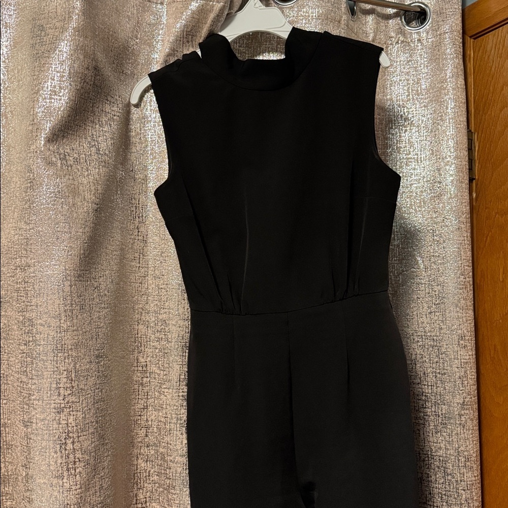 Charles Henry Classic Black High Neck Jumpsuit